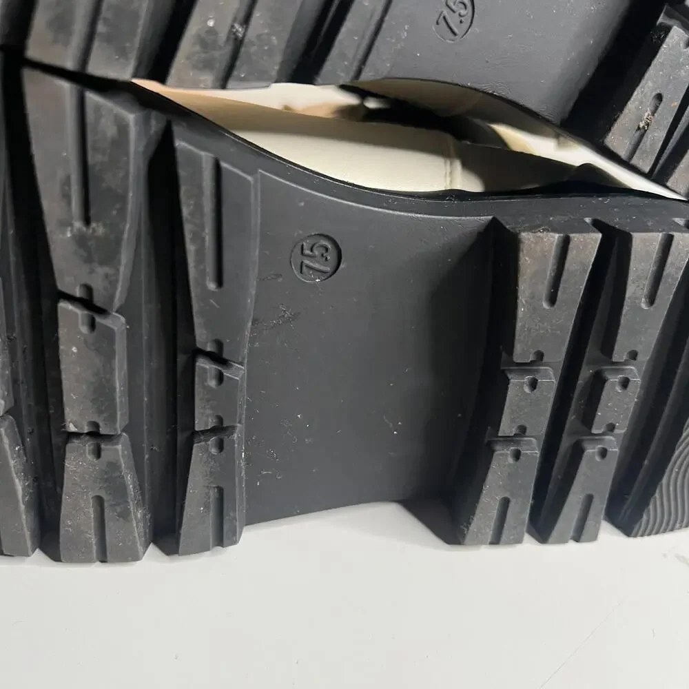 Shoedazzle Platform‎ Chelsea Boots Ivory Black 7.5 - Picture 9 of 11